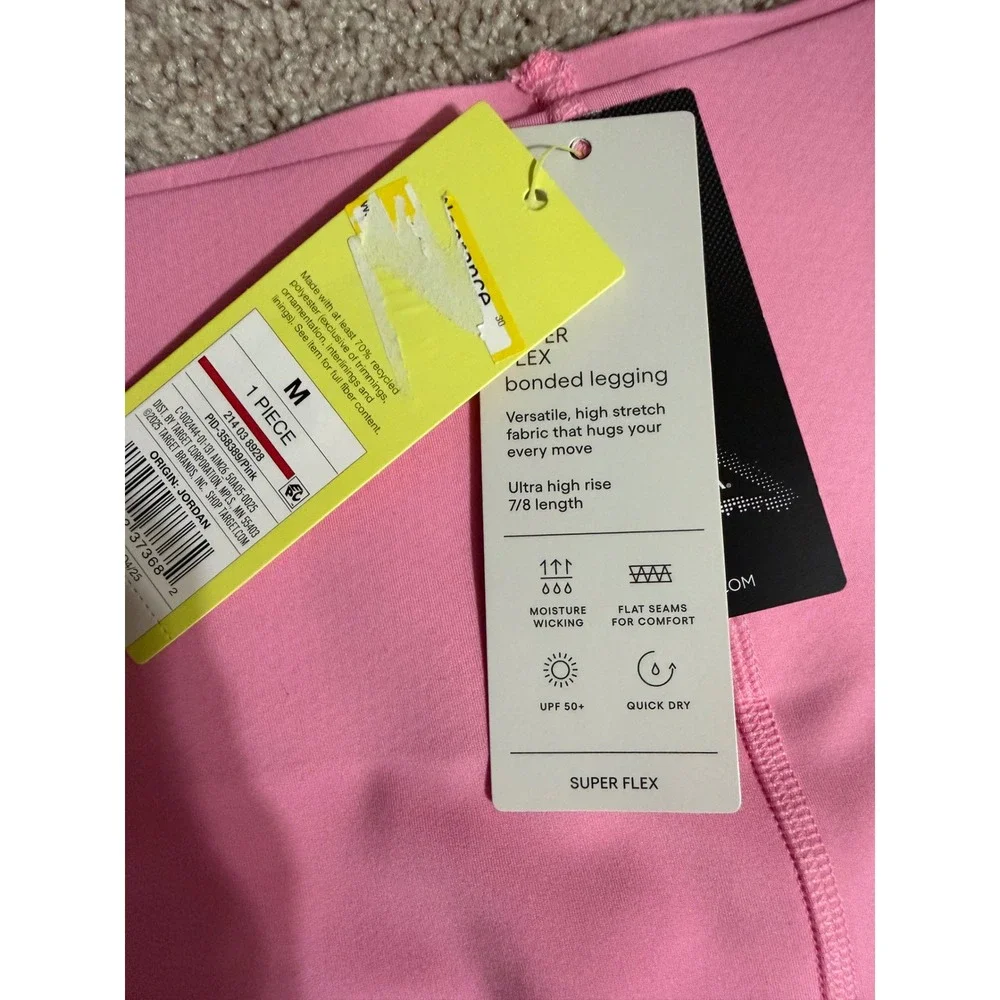 All in Motion Super Flex Bonded Leggings Pink Ultra High Rise 7/8 Length Medium